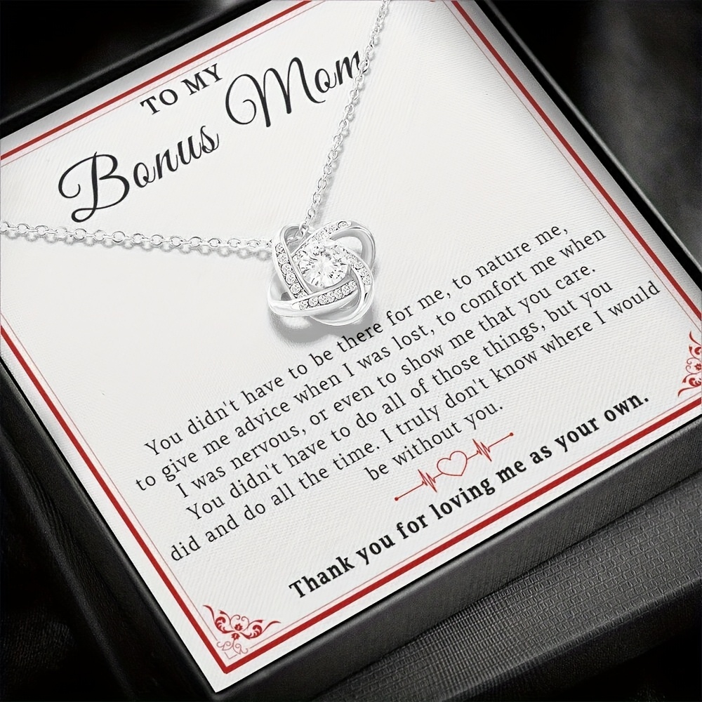 Women's Nautical-Themed Bonus Mom Necklace with Heartfelt Message